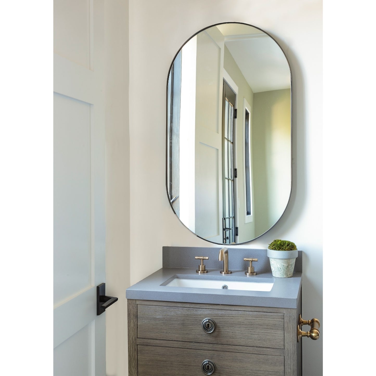 Oval Iron Mirror