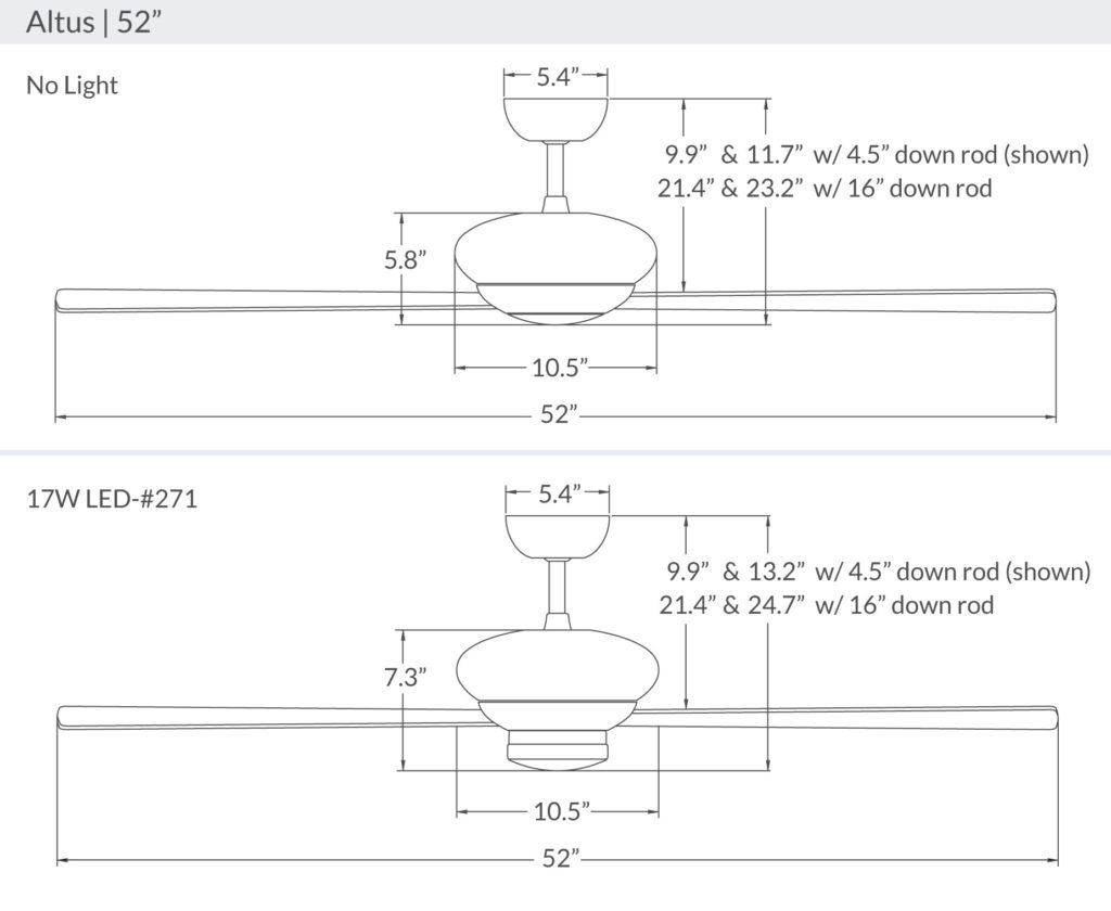 Altus 52"/42" Fan