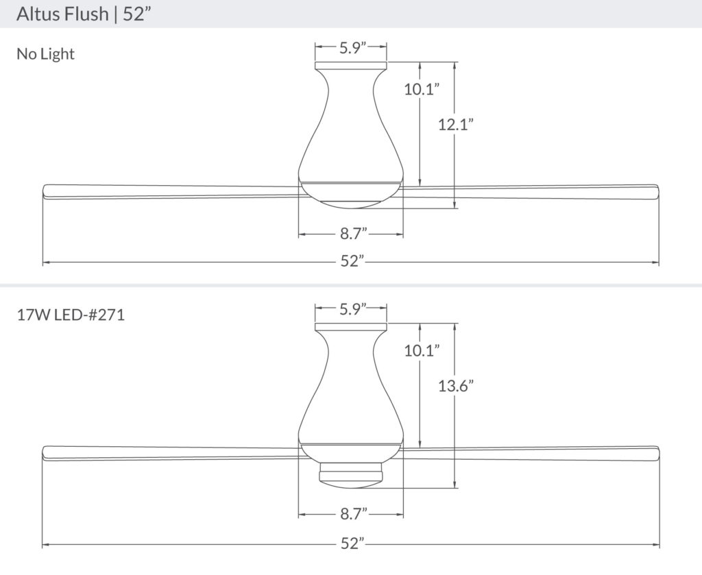 Altus Flush Mount 42"/52" Fan