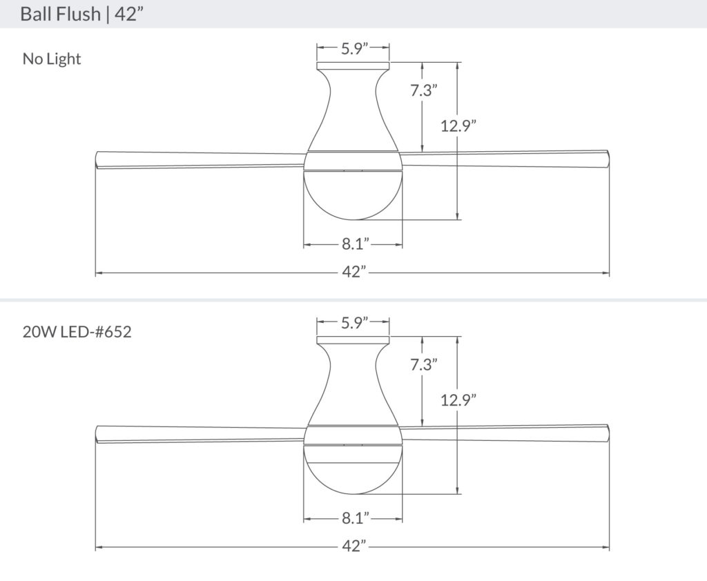 Ball Flush Mount 42" Fan