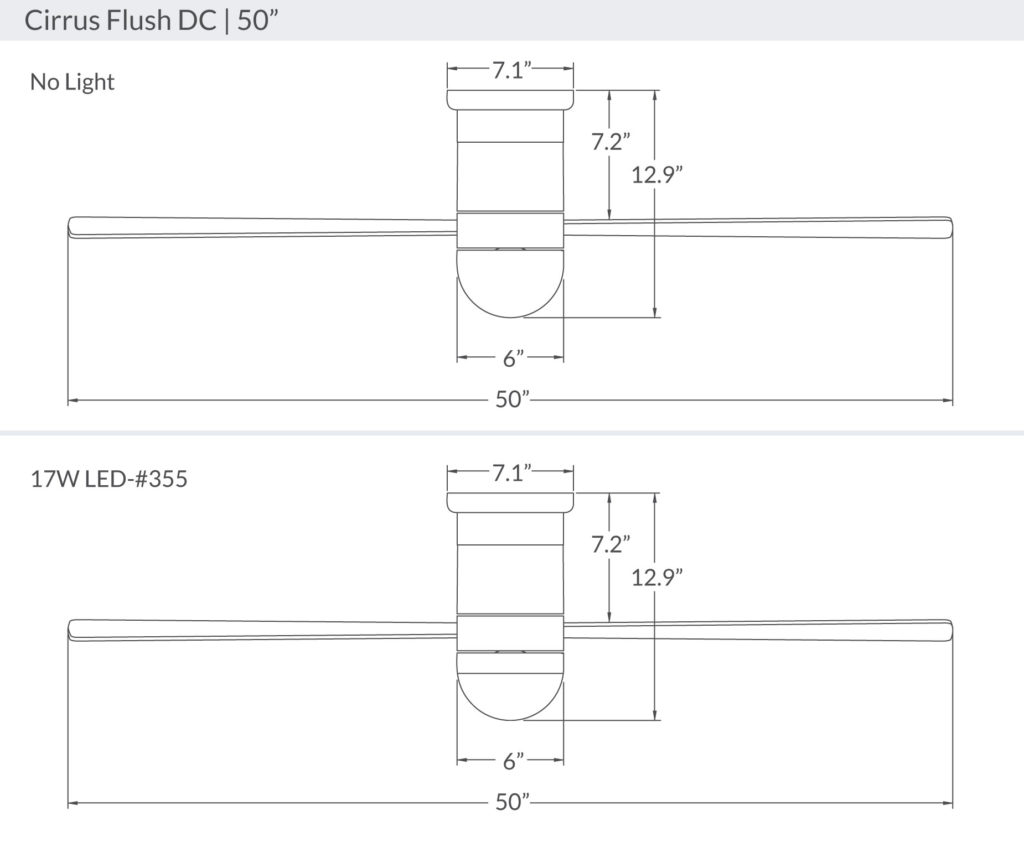 Cirrus Flush Mount 50" Fan