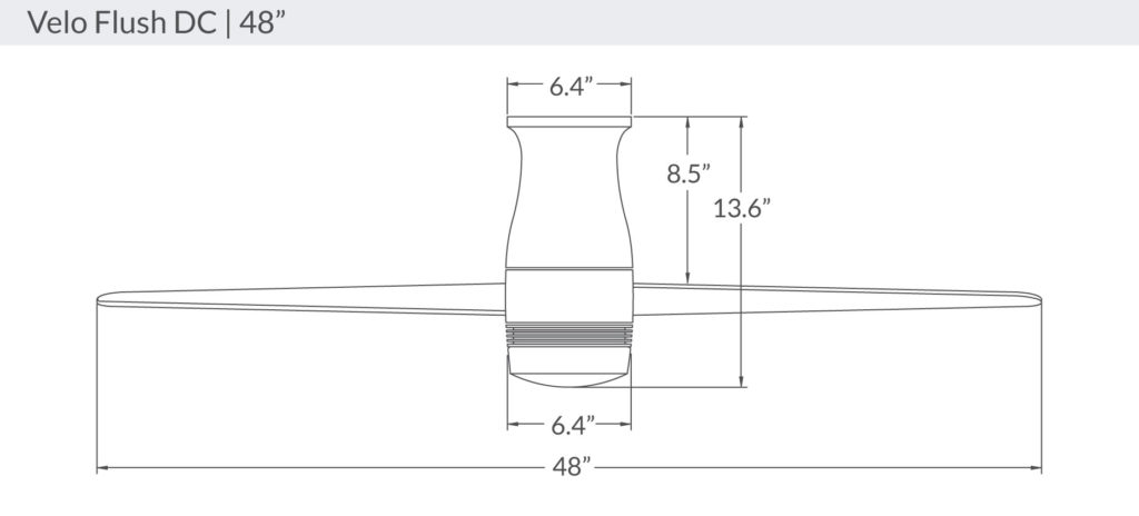 Velo DC Flush Mount 48" Fan