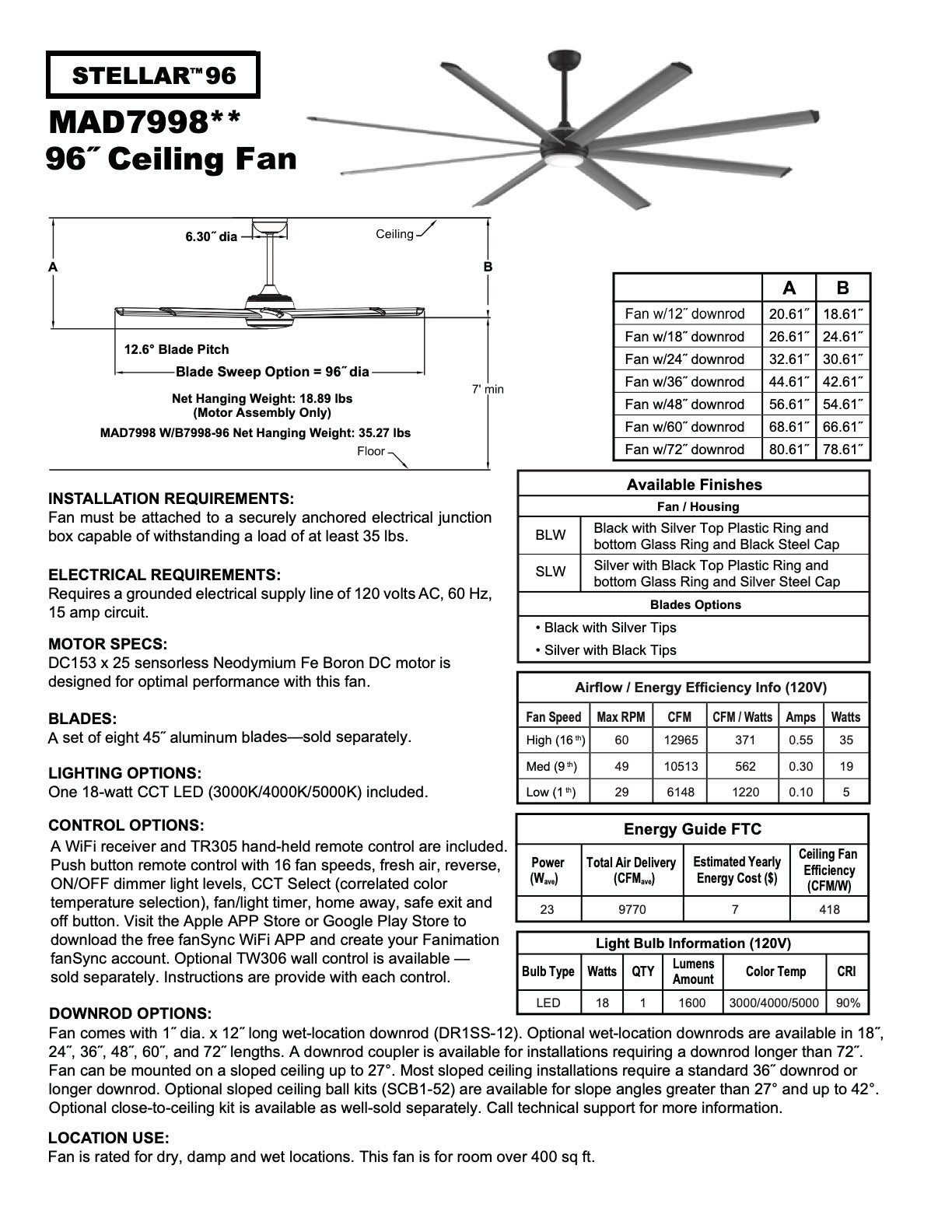 Stellar 96" Fan