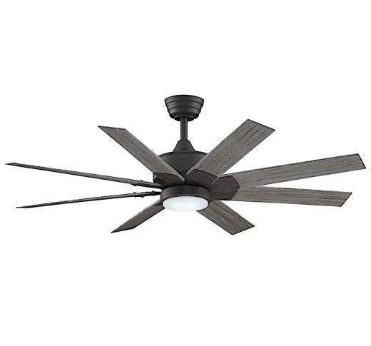 Fanimation Levon Custom 52" Ceiling Fan in Matte Greige with Weathered Wood Blades and Light Kit