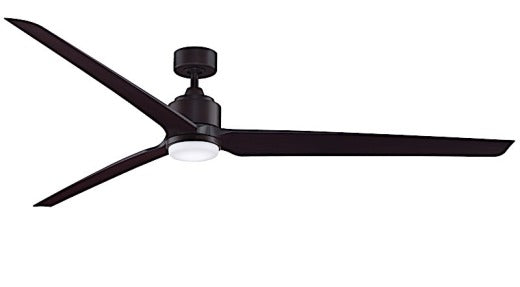 Fanimation TriAire Custom 84" Ceiling Fan in Dark Bronze with Dark Walnut Blades with Light Kit