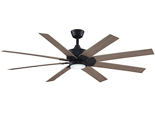 Fanimation Levon Custom Ceiling Ceiling Fan 64" With Light Black/Washed Pine
