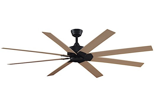 Fanimation Levon Custom 72" Ceiling Fan in Black with Natural Blades