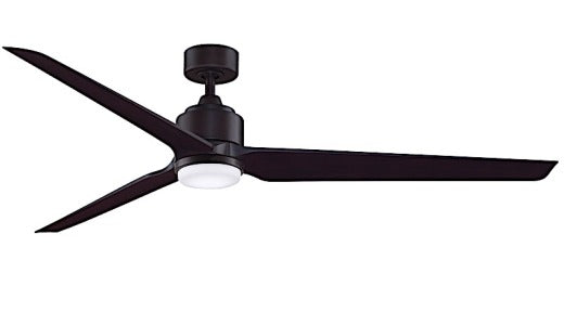 Fanimation TriAire Custom 72" Ceiling Fan in Dark Bronze with Dark Walnut Blades with Light Kit