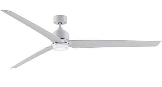 Fanimation TriAire Custom 84" Ceiling Fan in Matte White with Light Kit