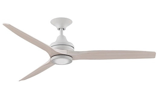 Fanimation Spitfire 48" Ceiling Fan in Matte With with Light Kit with White Washed Blades with Light Kit