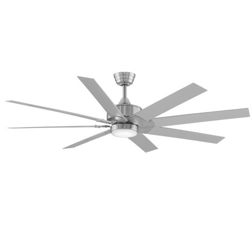 Fanimation Levon Custom Ceiling Ceiling Fan 64" With Light in Brushed Nickel