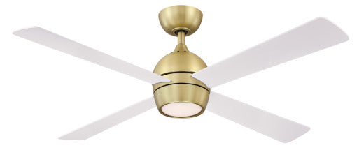 Fanimation Kwad 52" Ceiling Fan in Brushed Satin Brass