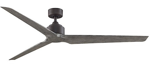 Fanimation TriAire Custom 72" Ceiling Fan in Matte Greige and Weathered Wood Blades