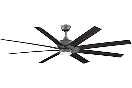 Fanimation Levon Custom 72" Ceiling Fan in Black with Dark Walnut Blades and Light Kit