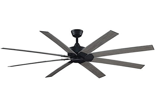 Fanimation Levon Custom 72" Ceiling Fan in Black with Weathered Wood Blades