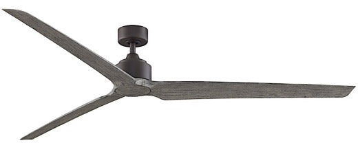 Fanimation TriAire Custom 84" Ceiling Fan in Matte Greige and Weathered Wood Blades