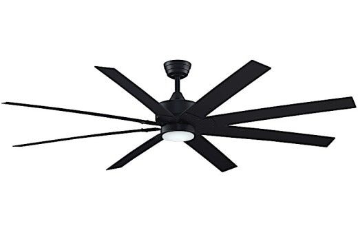 Fanimation Levon Custom 72" Ceiling Fan in Black with Light Kit