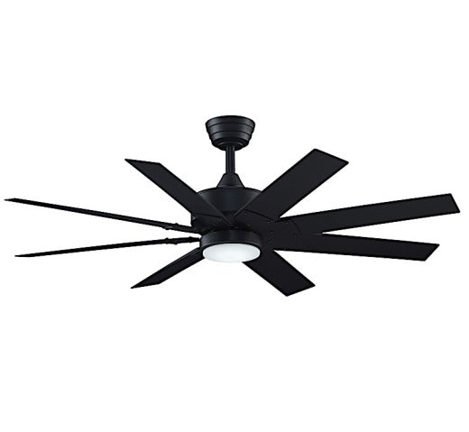 Fanimation Levon Custom 52" Ceiling Fan in Black with Light Kit