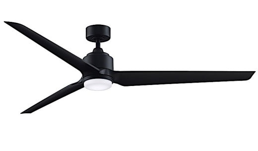 Fanimation TriAire Custom 84" Ceiling Fan in Black with Light Kit