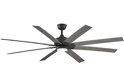 Fanimation Levon Custom 72" Ceiling Fan in Matte Greige with Weathered Wood Blades