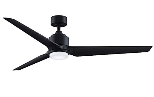 Fanimation TriAire Custom 64" Ceiling Fan in Black with Light Kit