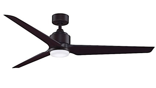 Fanimation TriAire Custom 64" Ceiling Fan in Dark Bronze with Dark Walnut Blades with Light Kit