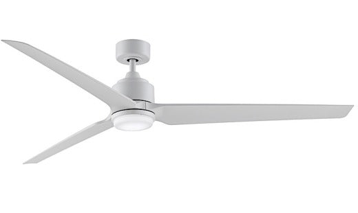 Fanimation TriAire Custom 72" Ceiling Fan in Matte White with Light Kit