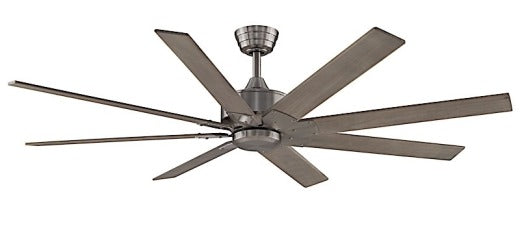 Fanimation Levon Custom 64" Ceiling Fan in Brushed Nickel with Washed Pine Blades