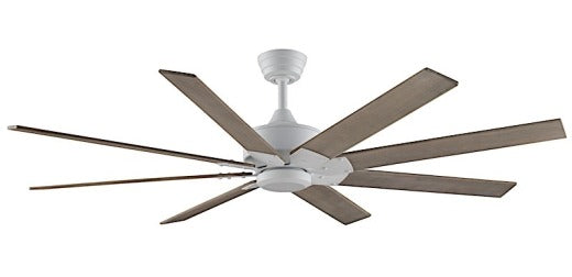Fanimation Levon Custom 64" Ceiling Fan in Matte With with Light Kit with Washed Pine Blades