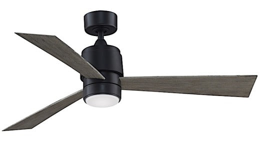 Fanimation Zonix Custom 52" Ceiling Fan in Black with Weathered Wood Blades and LED Light Kit