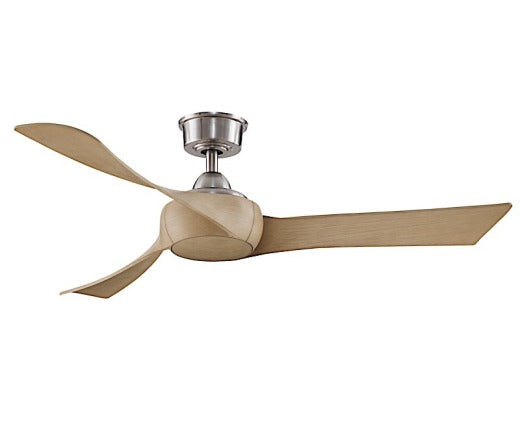 Fanimation Wrap 52" Ceiling Fan in Brushed Nickel with Natural Blades