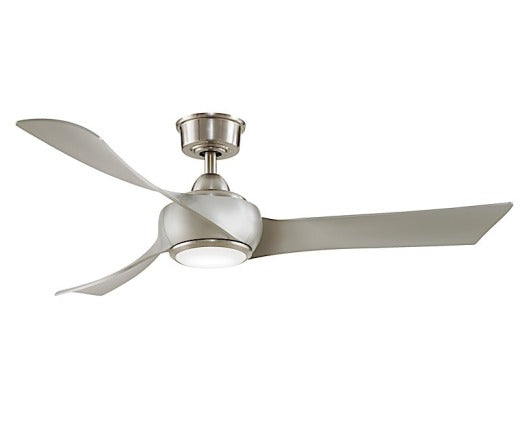 Fanimation Wrap 52" Ceiling Fan in Brushed Nickel with Natural Blades and Light Kit
