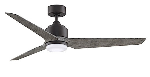 Fanimation TriAire Custom 56" Ceiling Fan in Matte Greige with Weathered Wood Blades with Light Kit