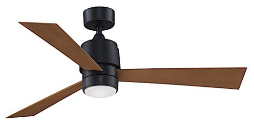 Fanimation Zonix Custom 52" Ceiling Fan in Black with Cherry Blades and LED Light Kit