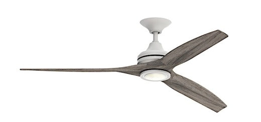 Fanimation Spitfire 48" Ceiling Fan in Matte With with Light Kit with Weathered Wood Blades with Light Kit