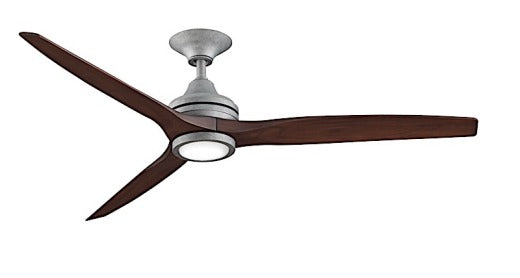 Fanimation Spitfire 60" Ceiling Fan in Galvanized Finish with Whiskey Blades and Light Kit