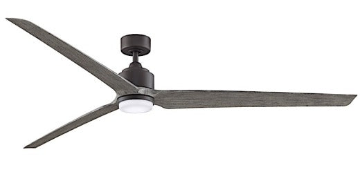 Fanimation TriAire Custom 84" Ceiling Fan in Matte Greige with Weathered Wood Blades with Light Kit