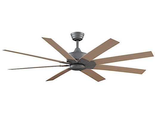 Fanimation Levon Custom 64" Ceiling Fan in Galvanized with Natural Blades