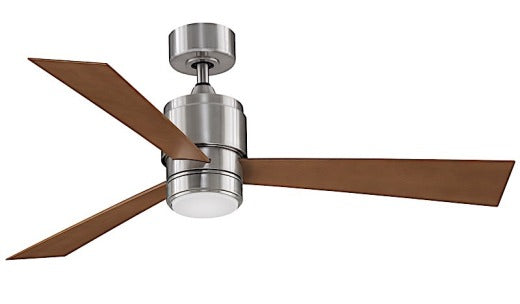 Fanimation Zonix Custom 52" Ceiling Fan in Brushed Nickel with Cherry Blades and LED Light Kit