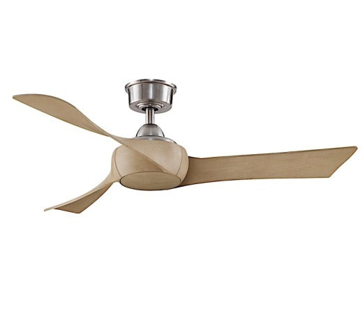 Fanimation Wrap 48" Ceiling Fan in Brushed Nickel with Natural Blades