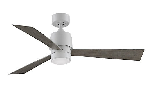 Fanimation Zonix Custom 52" Ceiling Fan in Matte With with Light Kit with Weathered Wood Blades and LED Light Kit