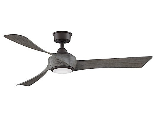 Fanimation Wrap 56" Ceiling Fan in Matte Greige with Weathered Wood Blades with Light Kit