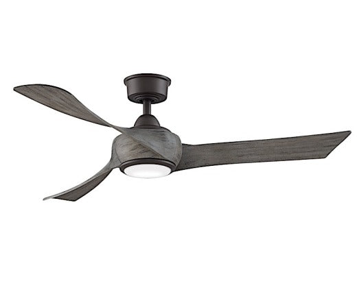 Fanimation Wrap 52" Ceiling Fan in Matte Greige with Weathered Wood Blades with Light Kit