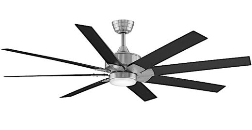 Fanimation Levon Custom Ceiling Ceiling Fan 64" With Light Brushed Nickel/Black