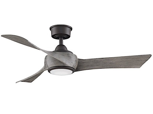 Fanimation Wrap 48" Ceiling Fan in Matte Greige with Weathered Wood Blades with Light Kit
