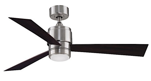 Fanimation Zonix Custom 52" Ceiling Fan in Brushed Nickel with Dark Walnut Blades and LED Light Kit