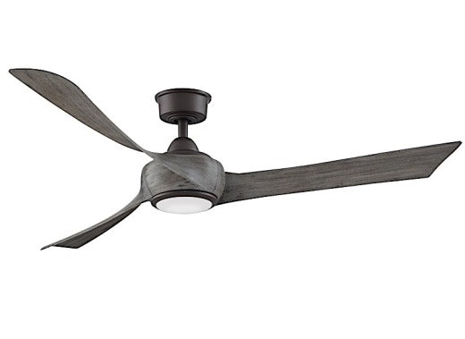 Fanimation Wrap 60" Ceiling Fan in Matte Greige with Weathered Wood Blades with Light Kit