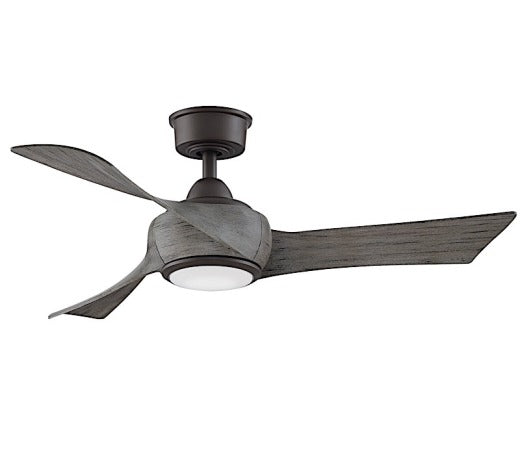 Fanimation Wrap 44" Ceiling Fan in Matte Greige with Weathered Wood Blades with Light Kit