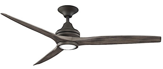 Fanimation Spitfire 60" Ceiling Fan in Matte Greige with Weathered Wood Blades and Light