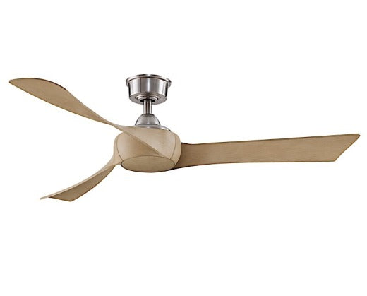 Fanimation Wrap 56" Ceiling Fan in Brushed Nickel with Natural Blades